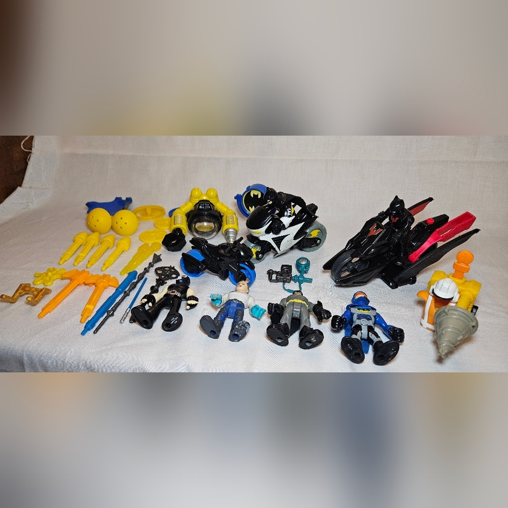 Fisher-Price Imaginext DC Toy Lot Super Friends Batman Submarine Batcycle Bane